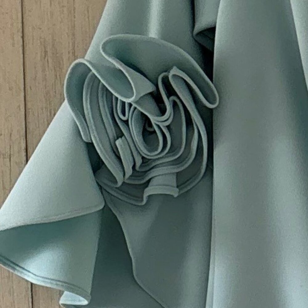 Adrianna Papell maxi dress, light green, 3/4 sleeve with flower - Picture 3 of 3